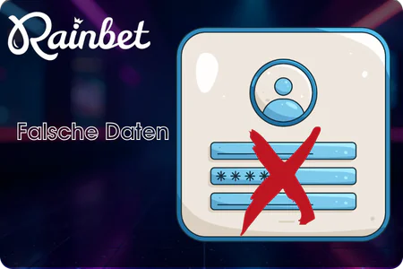 Falsche Daten RainBet