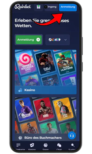 Registrierungsbutton RainBet